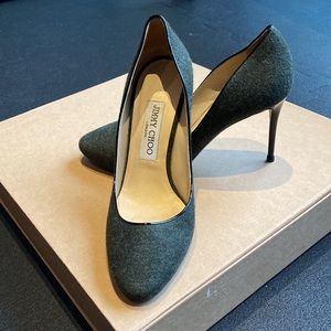 Jimmy Choo Esme pump grey flannel size 37 EUC